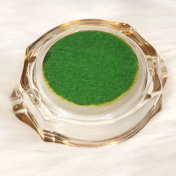 Vintage Tennessee Nashville State Capital Gold Tone Crystal Ashtray Felt Bottom - Picture 8 of 12